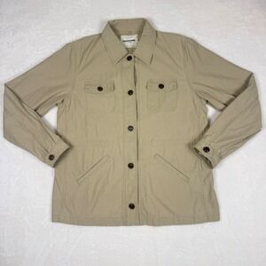 Guideboat Co Military Jacket Women's Large Tan Utility Field Coat Shacket